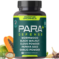 Morpha Organics Para Defense bottle front for easy digestion support