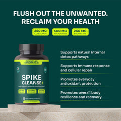 Morpha Organics Spike Detox capsules shown, convenient daily immune-support option