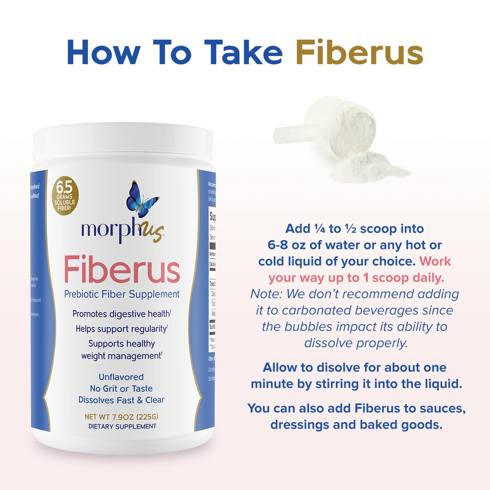 MORPHUS Fiberus labeling shows vegan and gluten-free compatibility clearly.