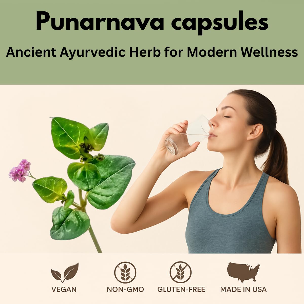 Punarnava capsules close-up showing plant-based formula for natural balance.
