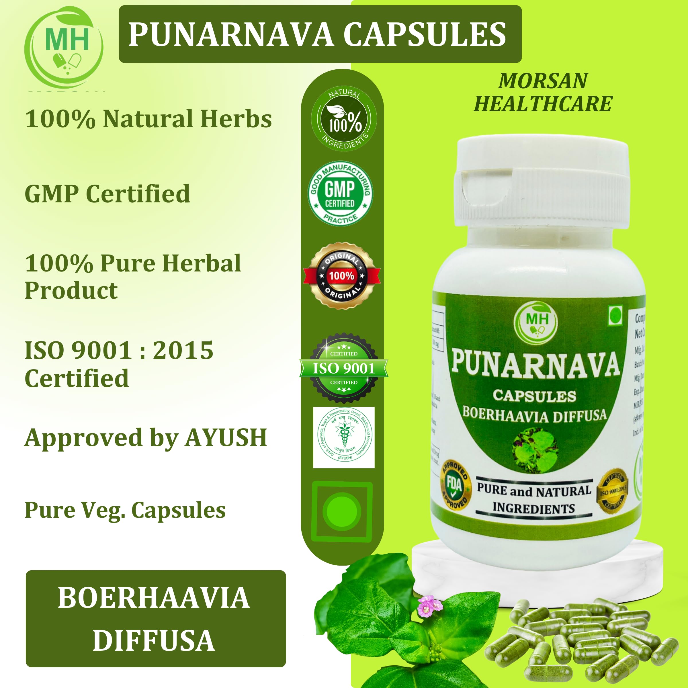 Capsules with water demonstrate a convenient daily intake.