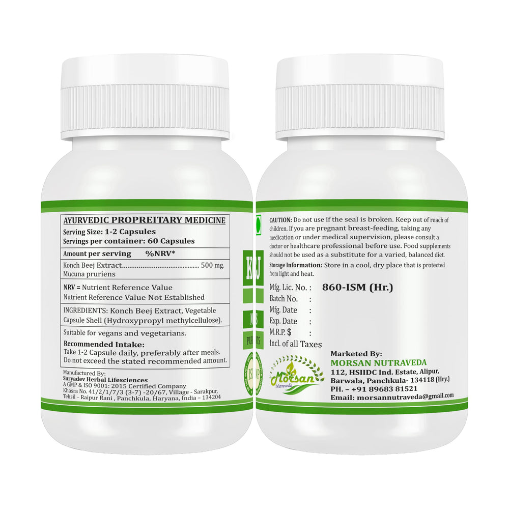Natural herbal supplement from Morsan Nutraveda ready for daily routine