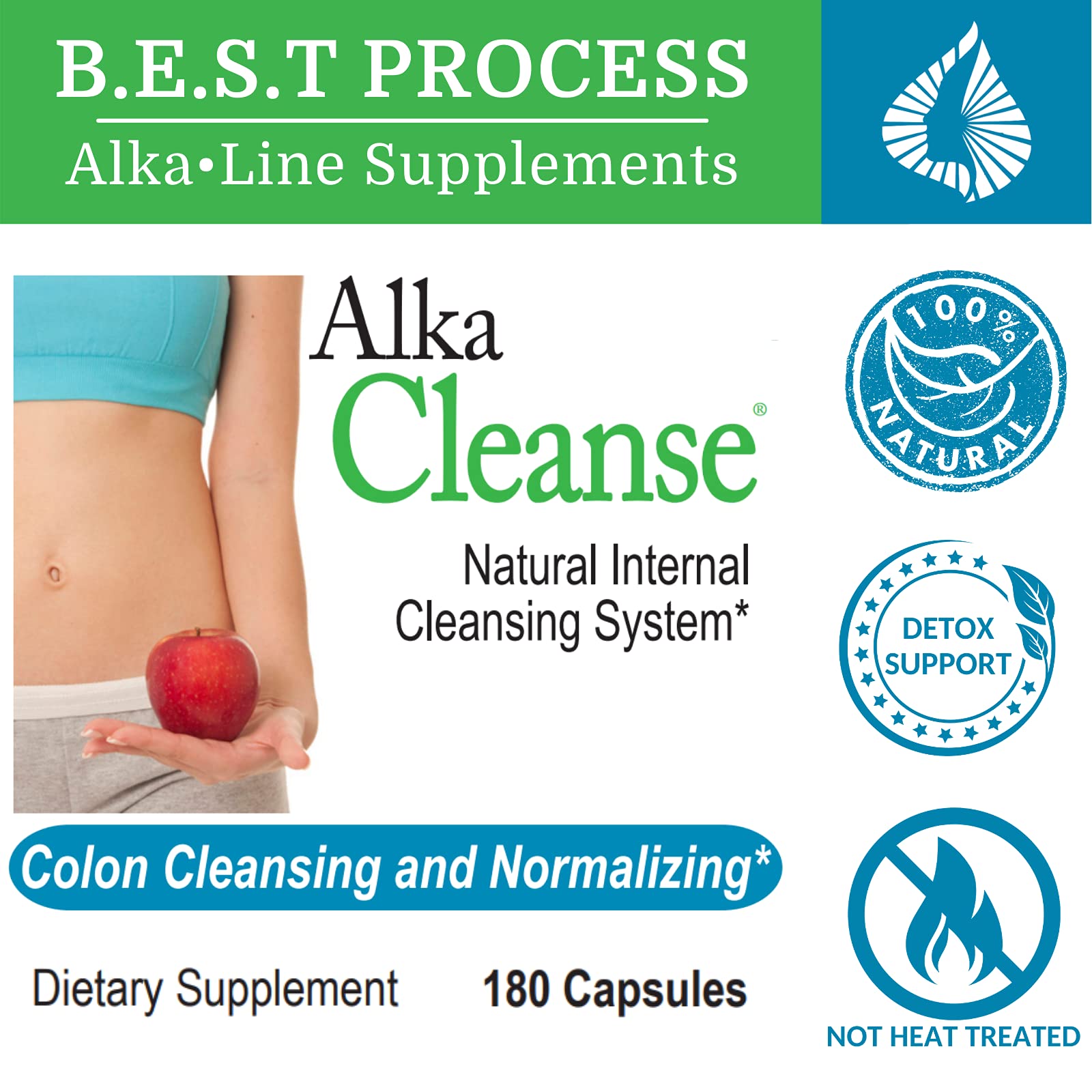 Morter HealthSystem AlkaCleanse bottle back label with ingredients.