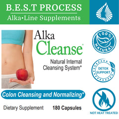 Morter HealthSystem AlkaCleanse bottle back label with ingredients.