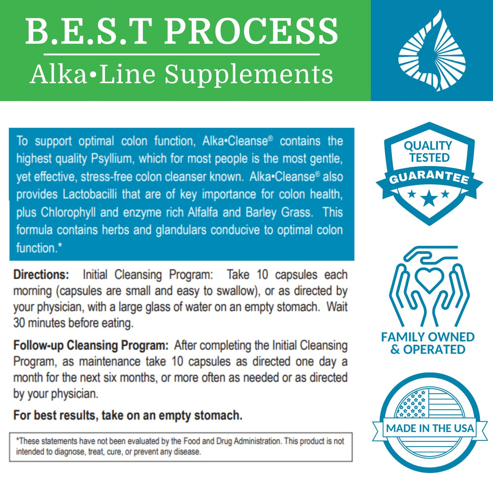 Morter HealthSystem AlkaCleanse ingredients chart highlights key components.
