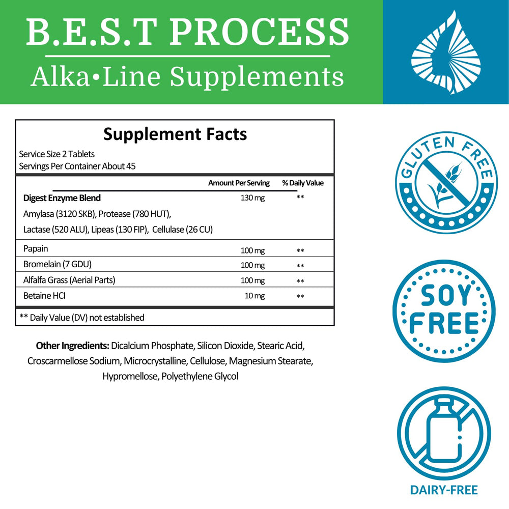 Morter HealthSystem SuperDigest labeled bottle emphasizes natural, vegetarian-friendly enzyme formula.
