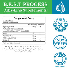 Morter HealthSystem SuperDigest labeled bottle emphasizes natural, vegetarian-friendly enzyme formula.