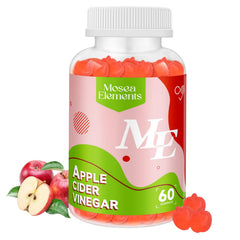 MOSEA ELEMENTS Apple Cider Vinegar Gummies bottle showing vegan, gluten-free formula