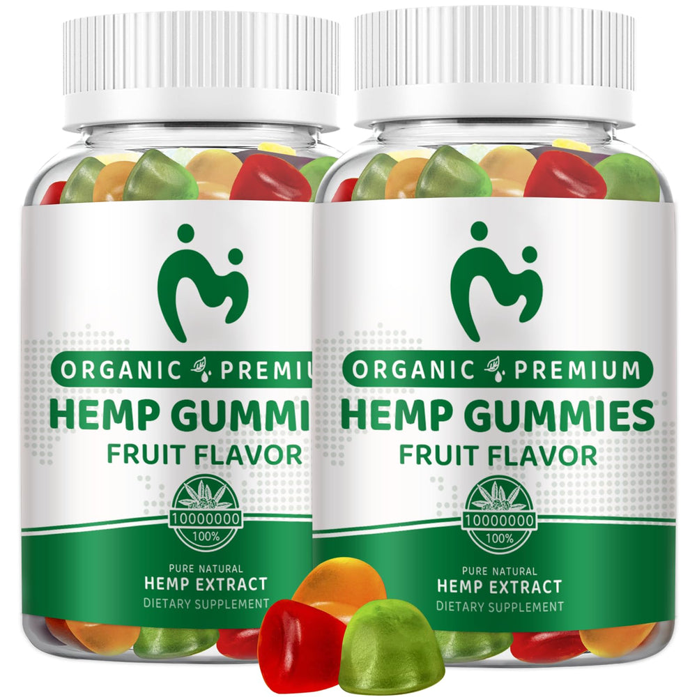 MOSRAY Hemp Gummies bottle and gummies for daily calm and sleep support.