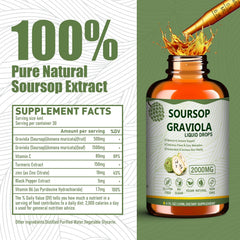 Mosslly Soursop bottle pour demonstrates easy dosing with up to four drops per day