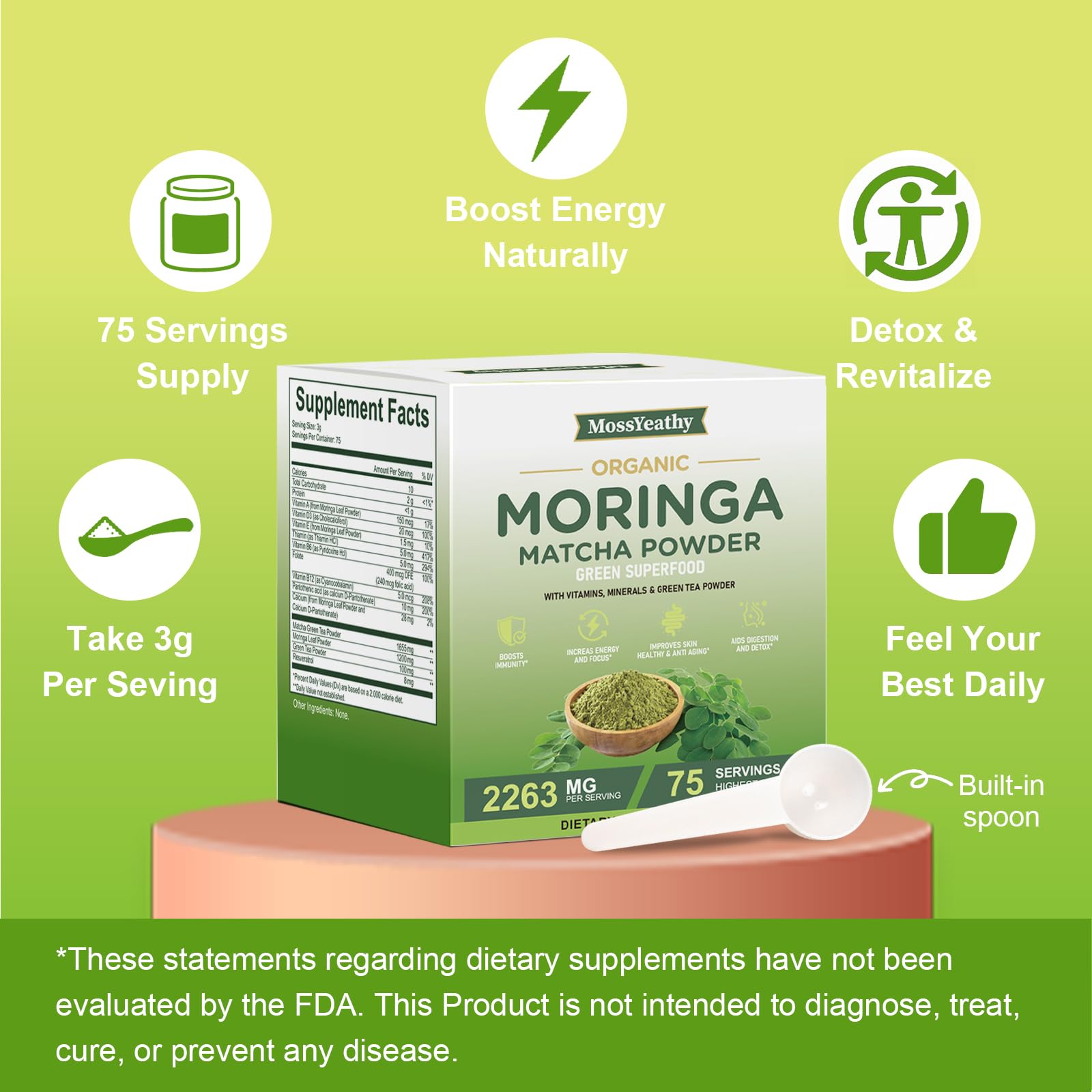 MossYeathy energy-boost blend dissolves quickly for busy mornings.