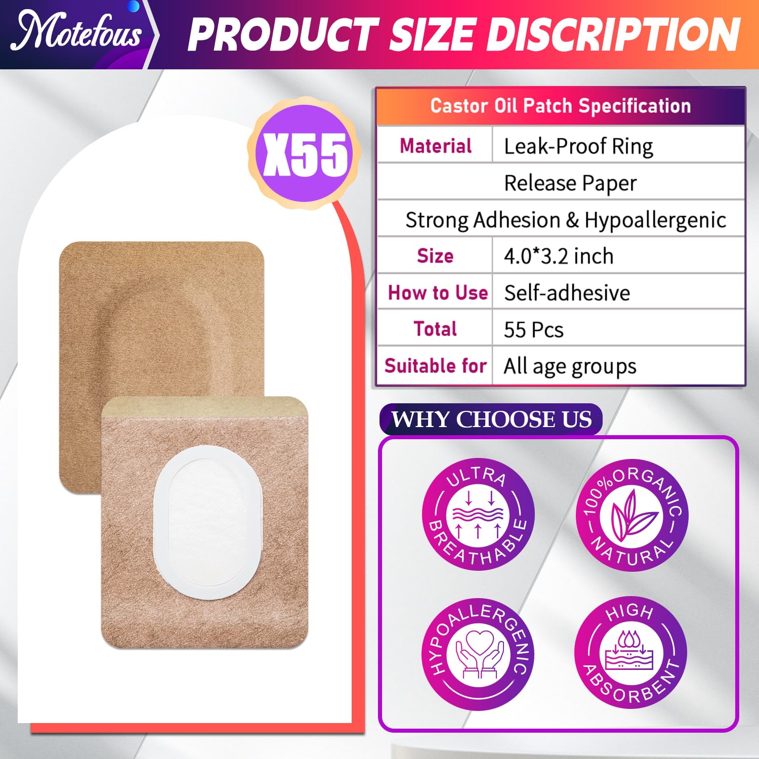 MOTEFOUS self-adhesive pads for multi area use.