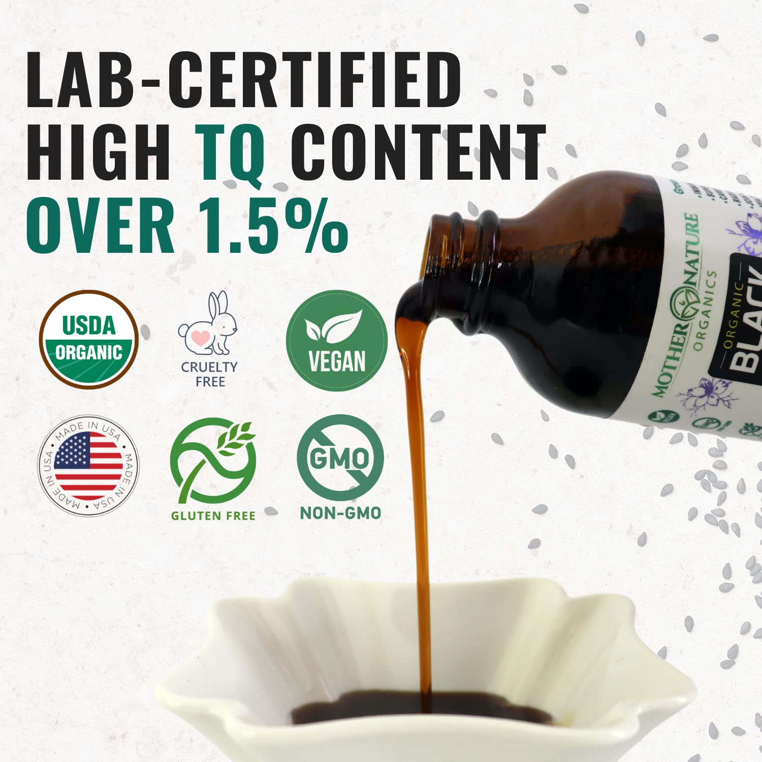 Mother Nature Organic Black Seed Oil hair and skin use demonstrated for nourishment.