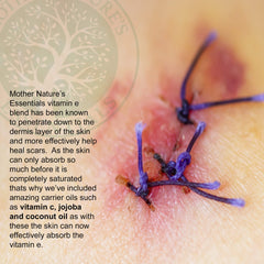 Mother Nature's Essentials Vitamin E Oil with jojoba oil nourishes lasting softness.