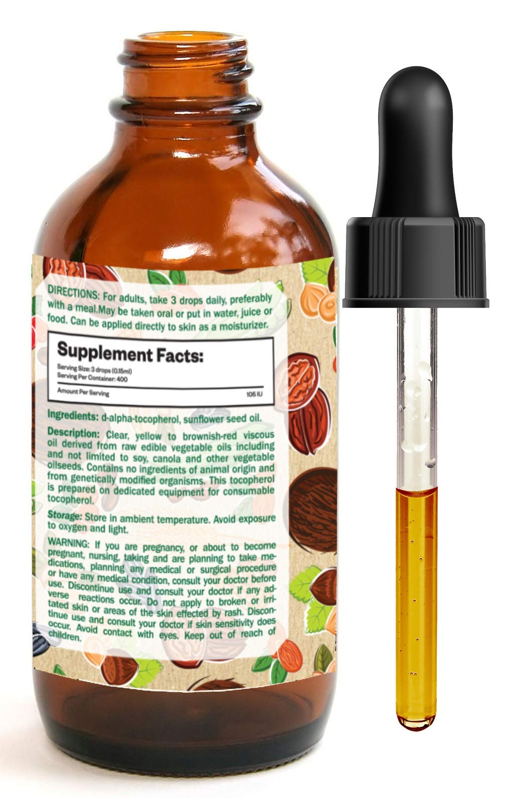 Sunflower-derived Vitamin E ingredients listed on label for natural sourcing