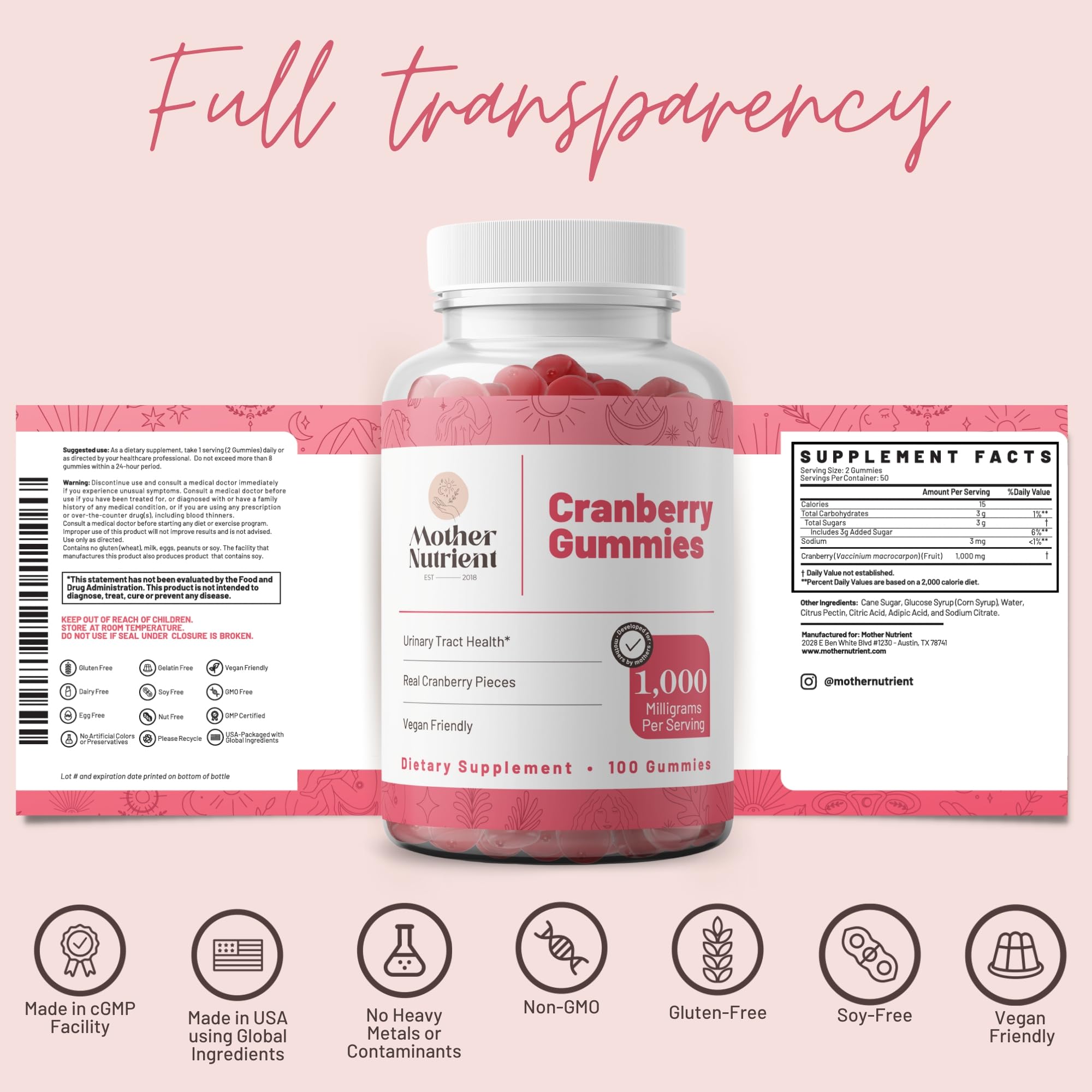 Mother Nutrient Cranberry Gummies family-use shot demonstrates easy incorporation into daily routines.