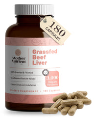 Mother Nutrient bottle of grass-fed beef liver capsules for daily nutrition