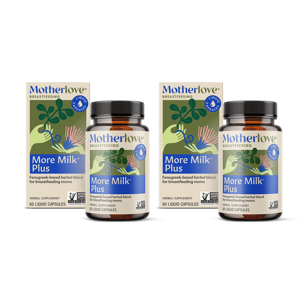 Motherlove More Milk Plus bottle front showing organic lactation support