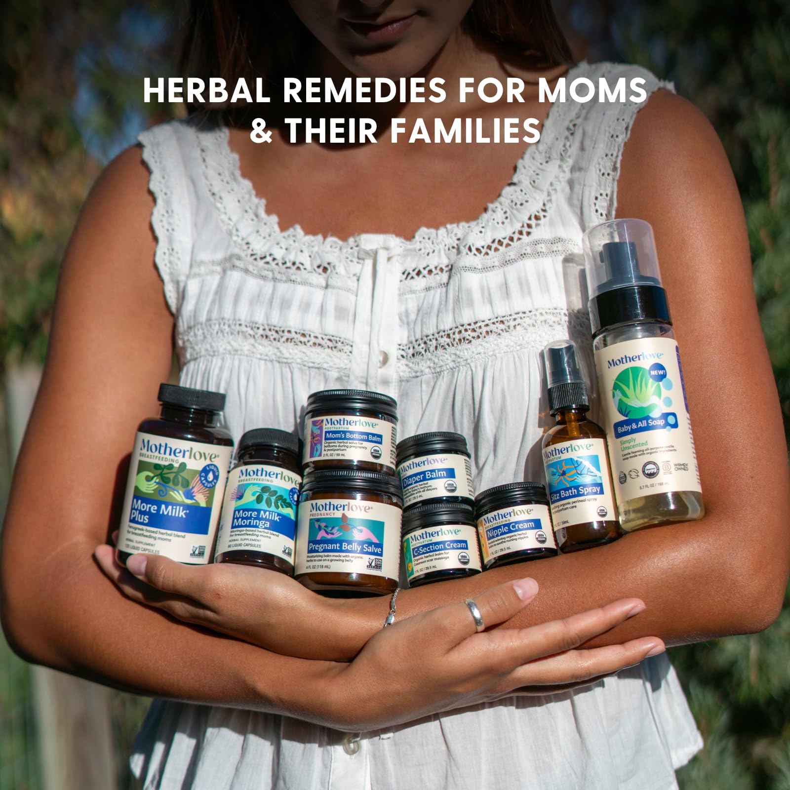 Motherlove More Milk Special Blend goats-rue visuals evoke traditional lactation botanicals