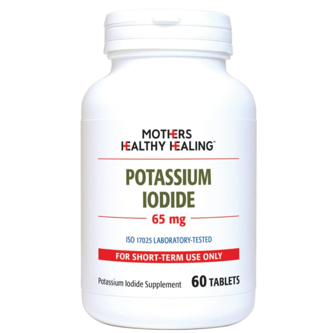 Mothers Healthy Healing potassium iodide tablets bottle for quick emergency-ready iodine support.