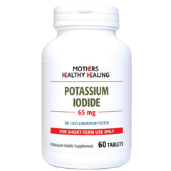 Mothers Healthy Healing potassium iodide tablets bottle for quick emergency-ready iodine support.