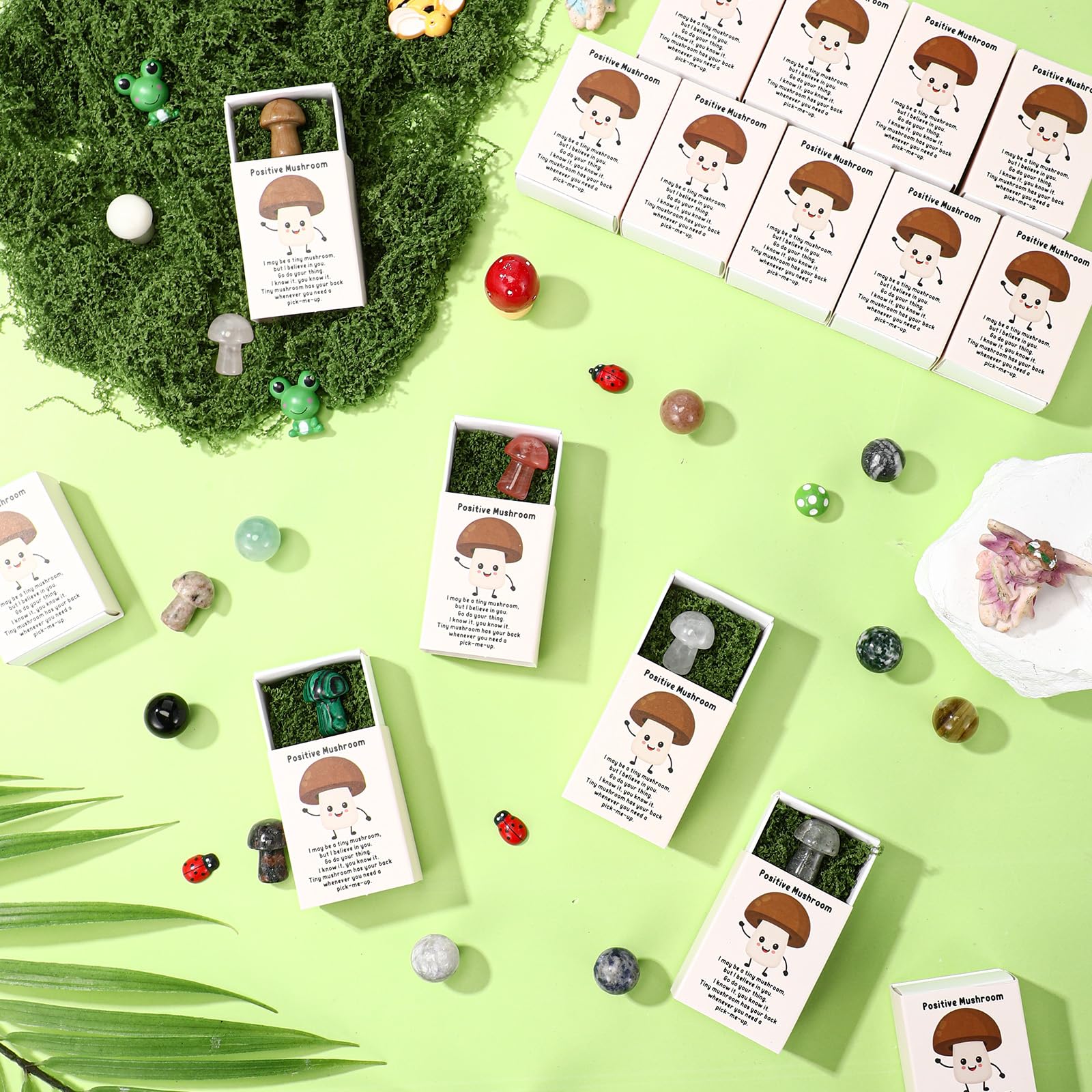 Motipuns pocket-size crystal mushroom for on-the-go calm