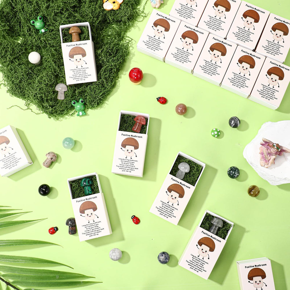Motipuns pocket-size crystal mushroom for on-the-go calm