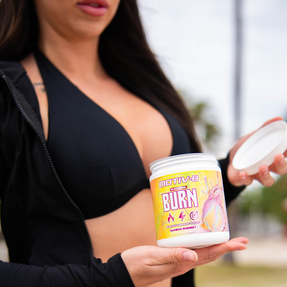 Motiv-8 Pre-Workout measuring spoon indicates one serving.