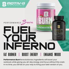 Motiv-8 Pre-Workout powder close-up ready to mix.