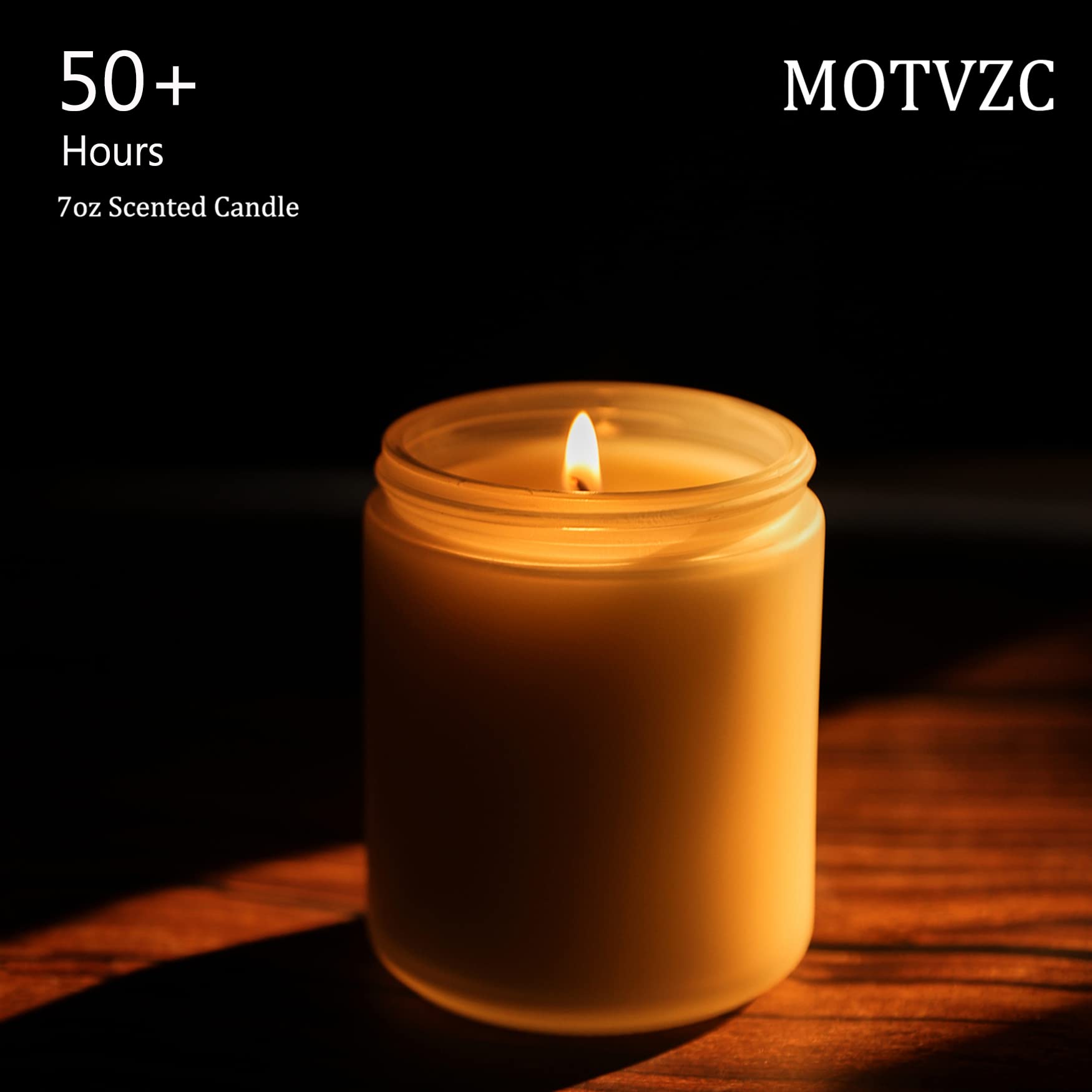MOTVZC candle creates cozy ambiance for bedrooms, living rooms, or baths.