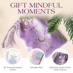 Mouna Mind mindfulness card close-up highlighting empowering affirmations for resilience and calm.
