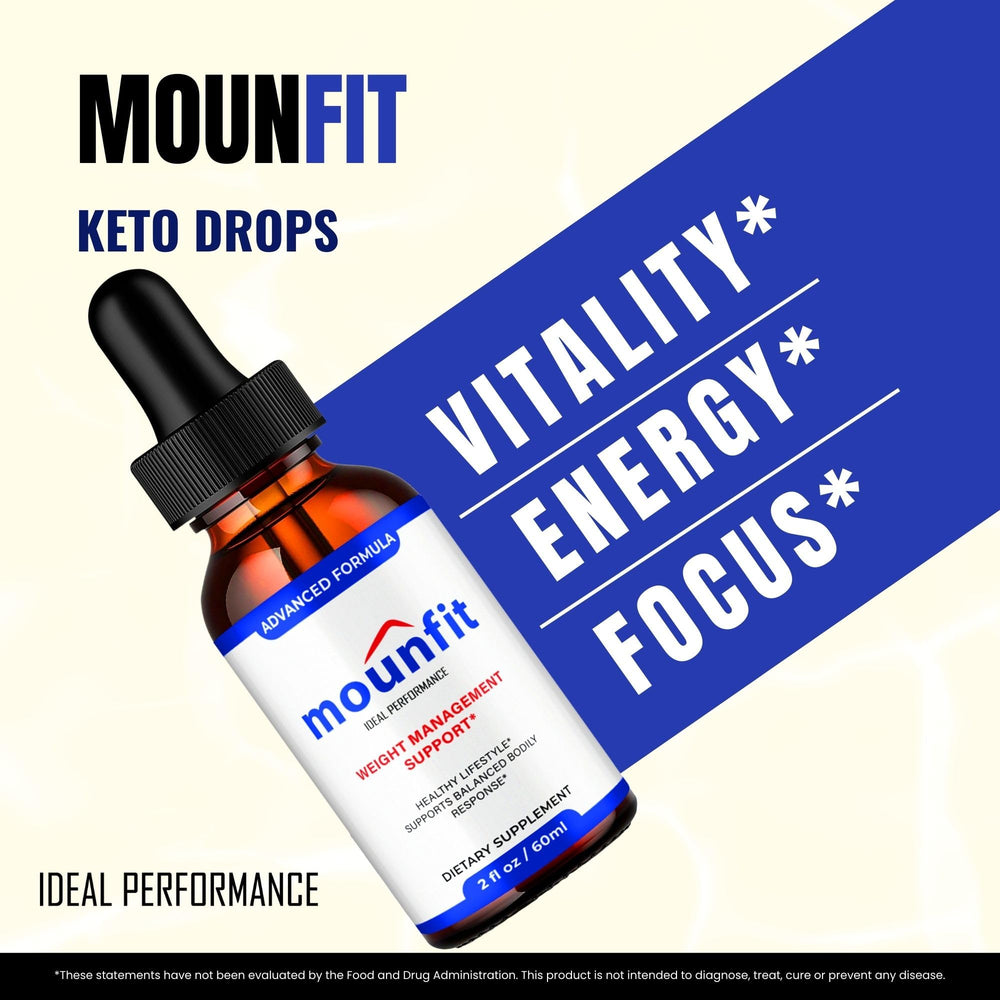 IDEAL PERFORMANCE Mounfit Drops liquid texture visible for smooth pouring into a glass.