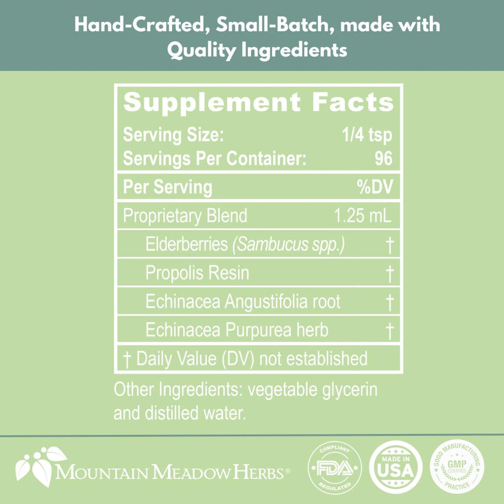 Mountain Meadow Herbs alcohol-free formula signifying safe family use