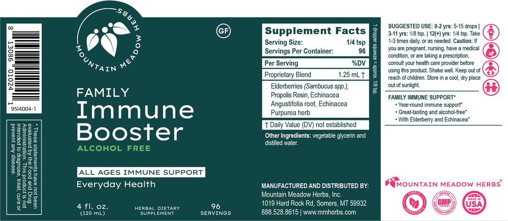 Mountain Meadow Herbs family-use tincture depicting daily wellness routine