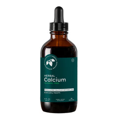 Mountain Meadow Herbs Herbal Calcium bottle pour shows convenient liquid dosing for bone support