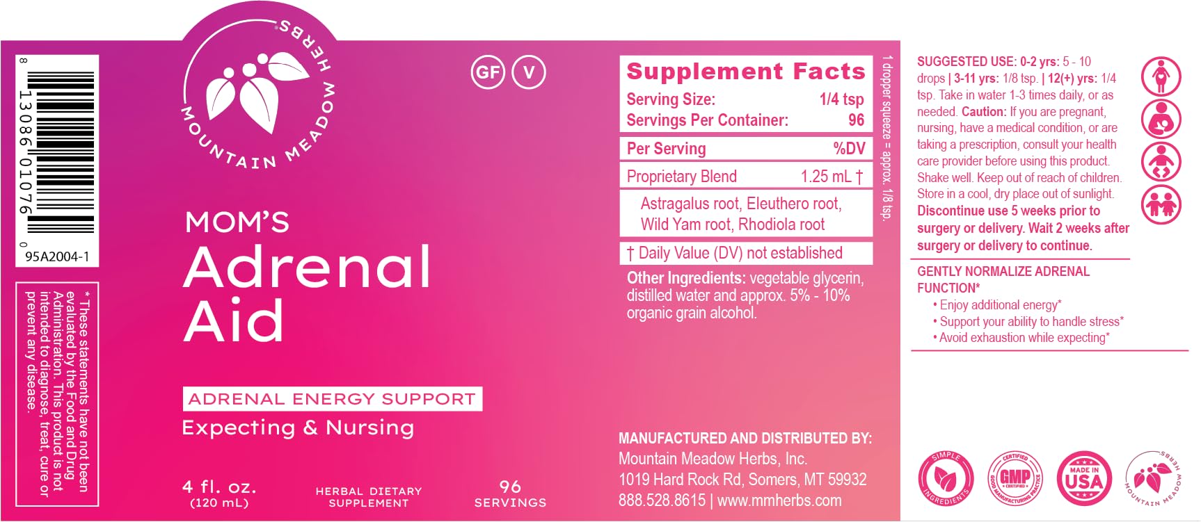 Mountain Meadow Herbs Mom's Adrenal Aid daily routine integration can support energy and mood.