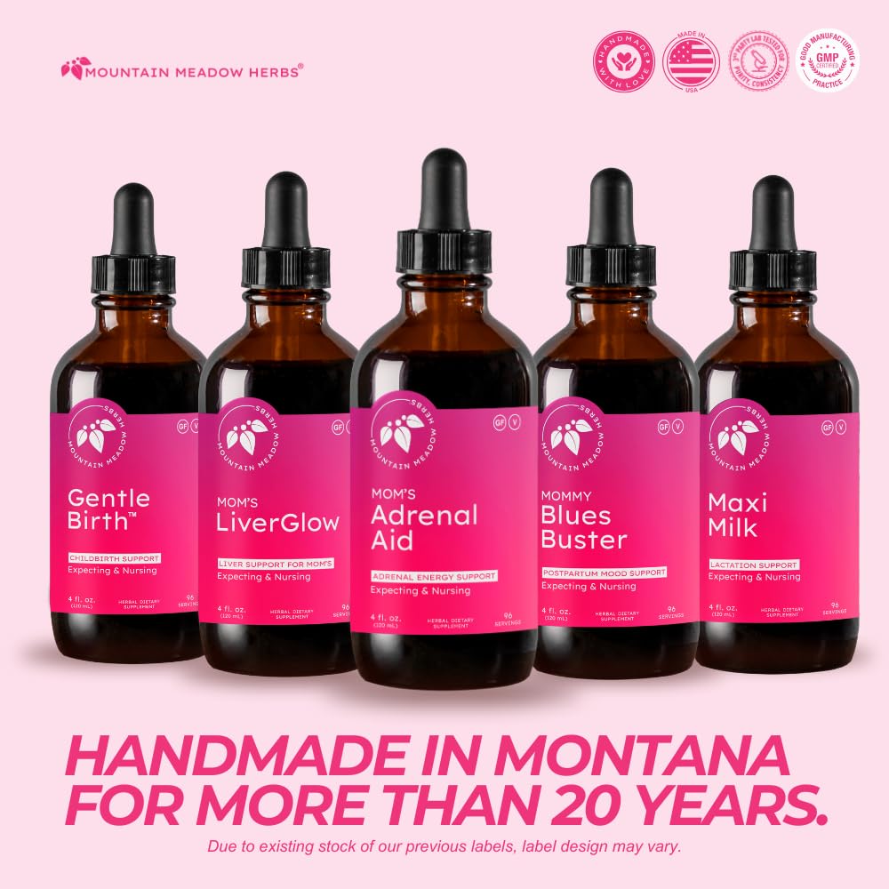 Mountain Meadow Herbs Mom's Adrenal Aid in use offers a calming moment during a busy day.