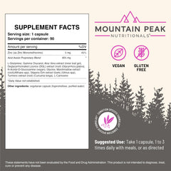 Mountain Peak Acid Assist label details highlight key ingredients.