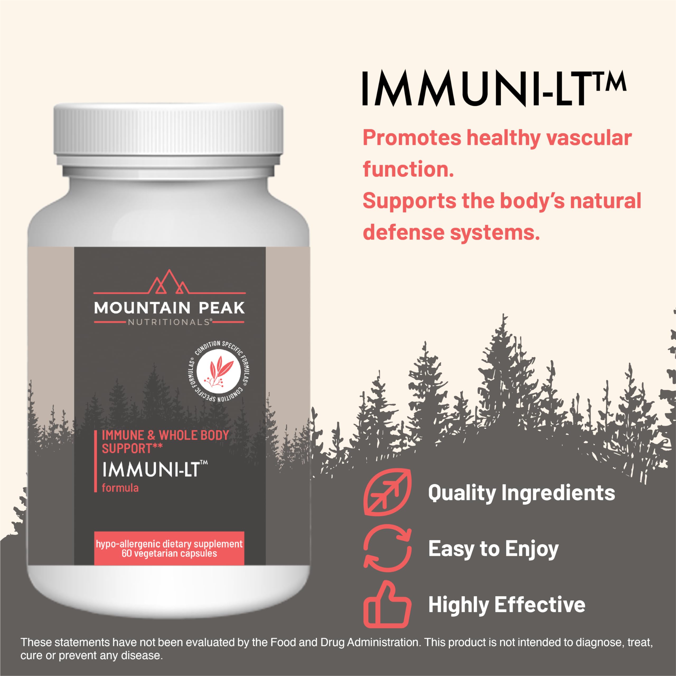 Immuni-LT label close-up highlighting key vitamins and minerals.