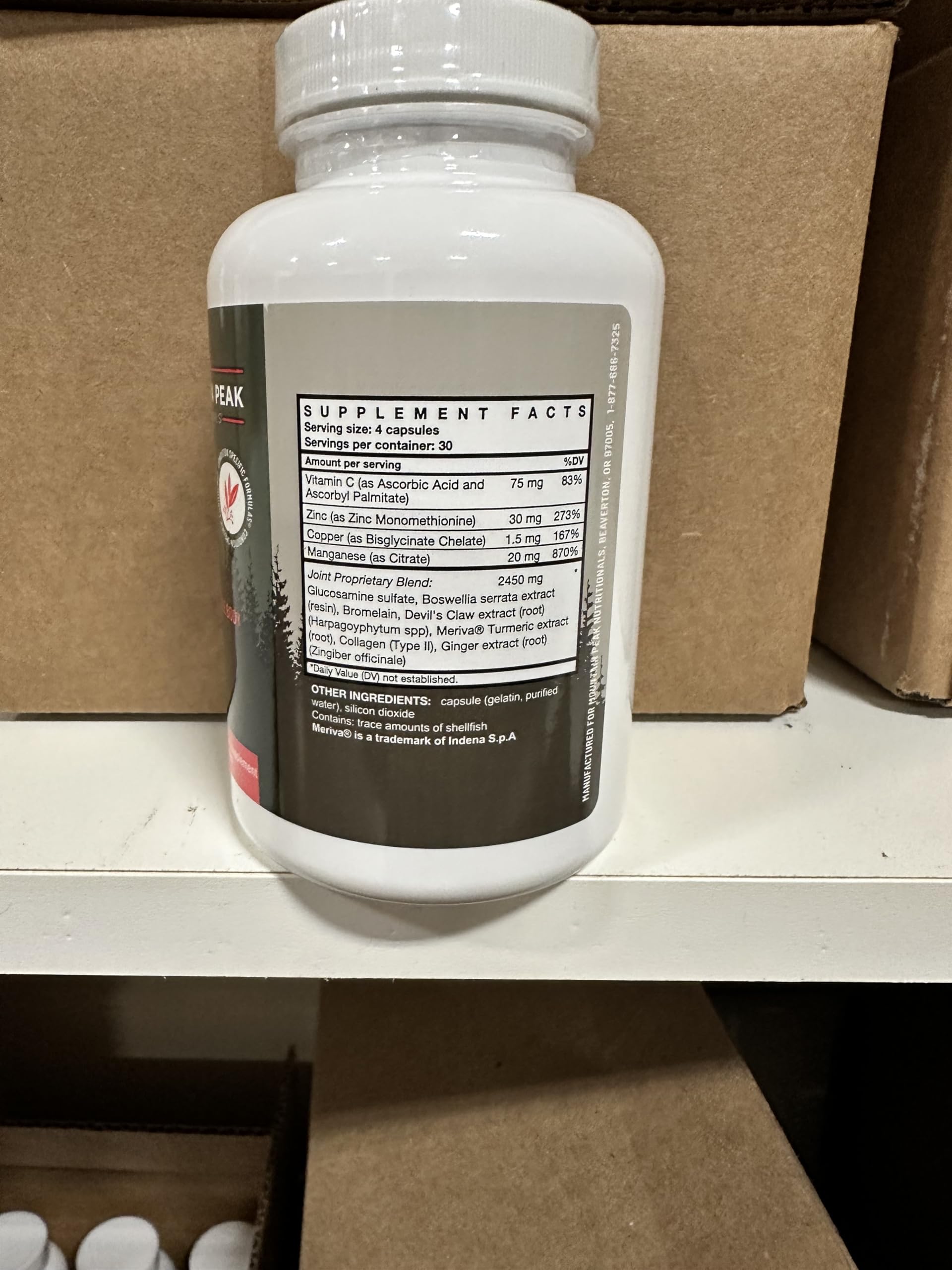 Vitamin C in Mountain Peak Joint Formula to support connective tissue health.