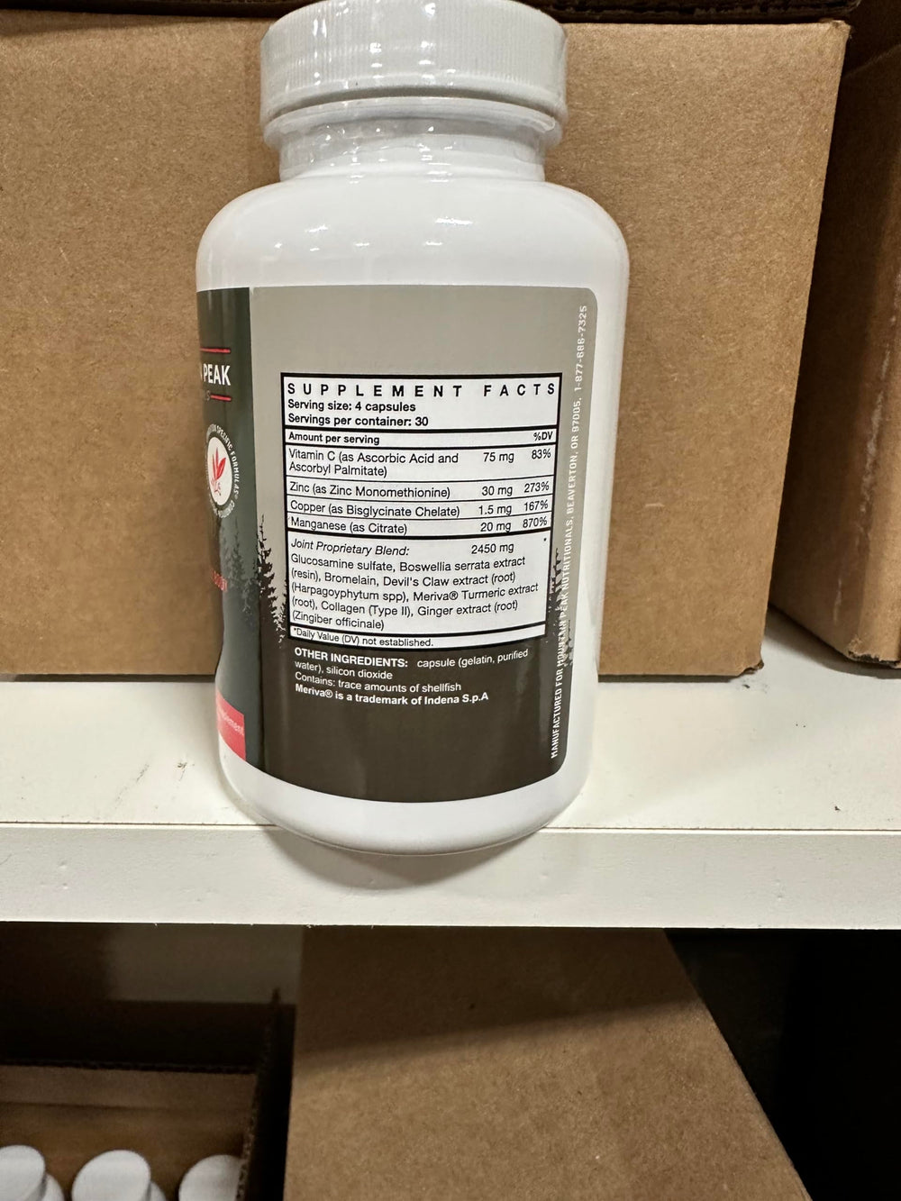 Vitamin C in Mountain Peak Joint Formula to support connective tissue health.