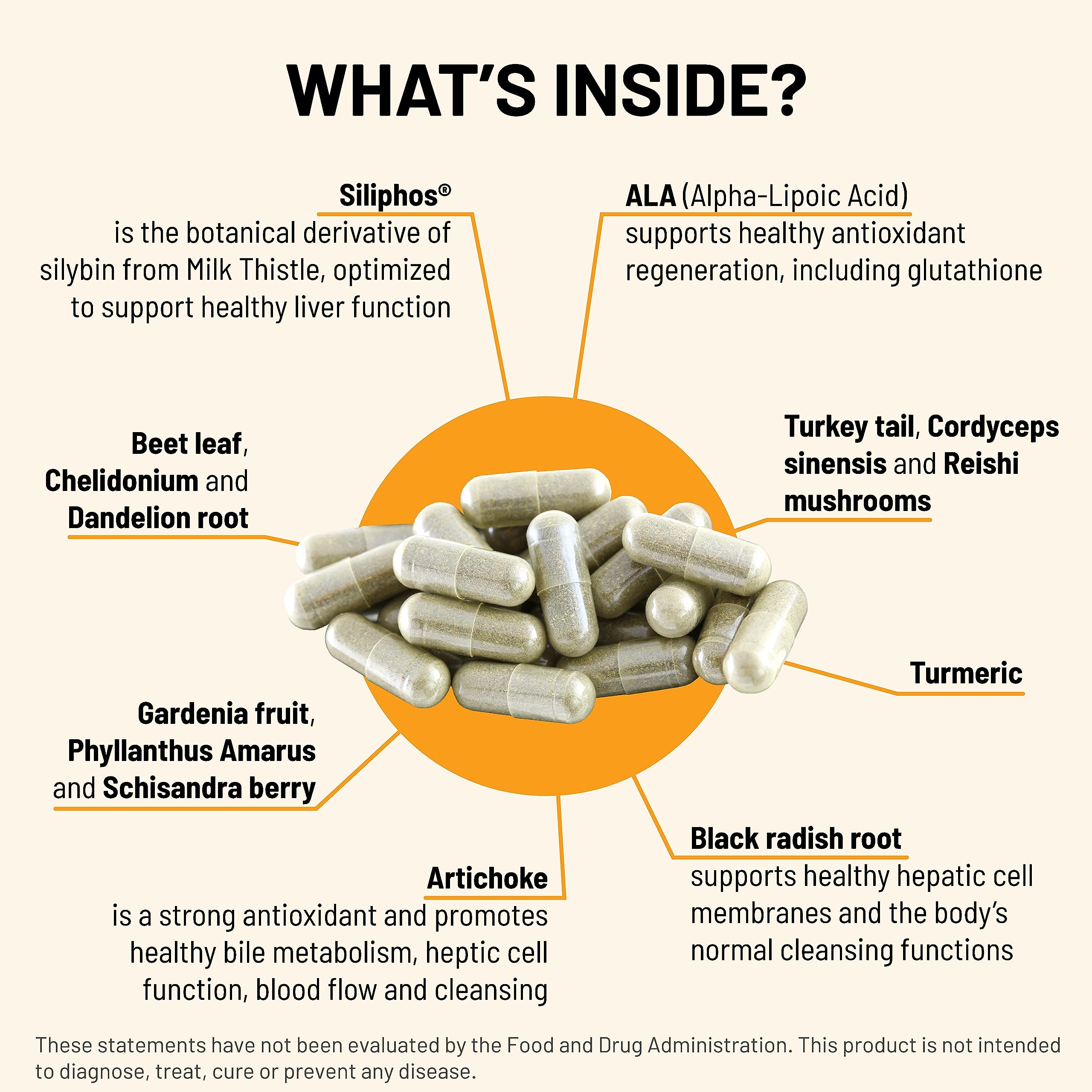 Liver C turmeric and artichoke blend capsules provide antioxidant support.