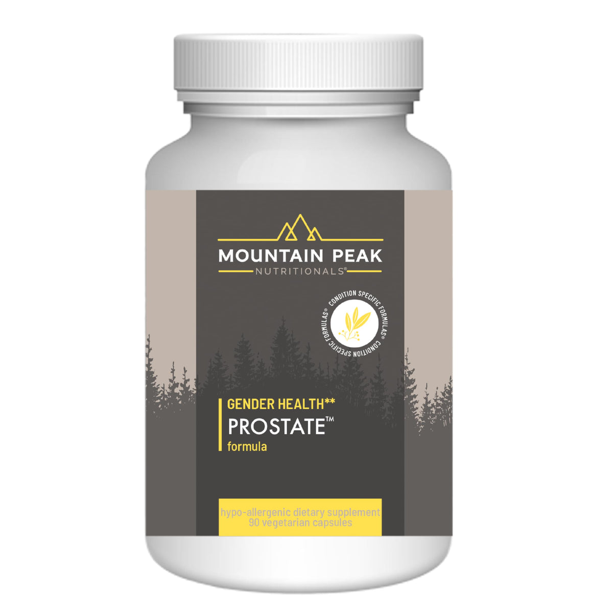 Mountain Peak Nutritionals Prostate bottle front with capsules for bladder support