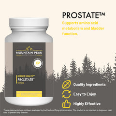 Mountain Peak Nutritionals Prostate capsules close-up featuring saw palmetto extract
