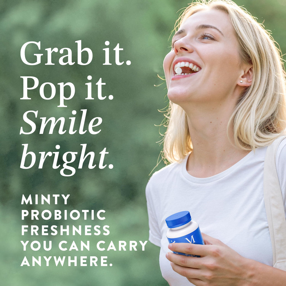Mouthology 210-mints-label communicates value and long-term mouth probiotic support.