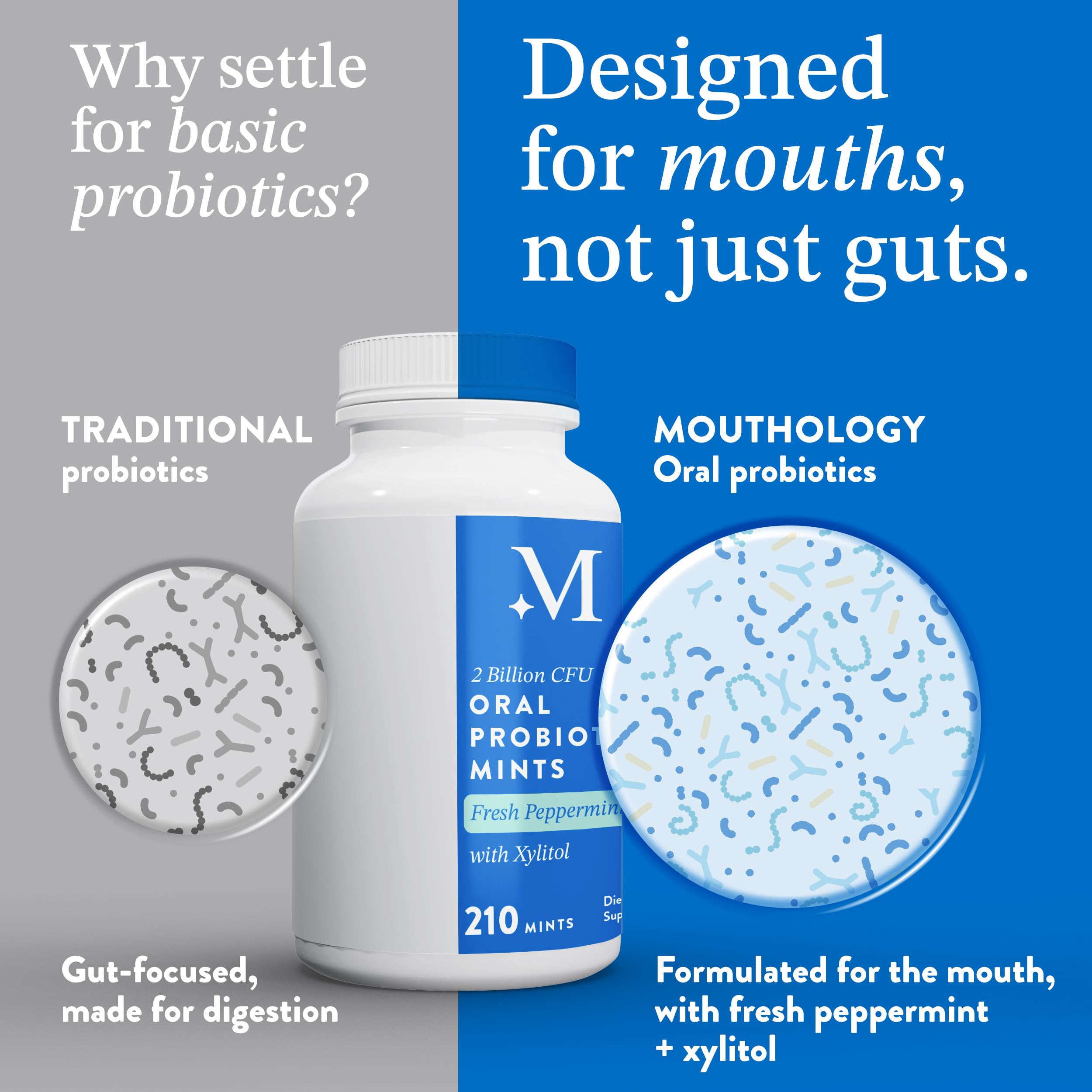 Mouthology daily-use scene suggests convenient routine for everyday oral probiotic benefits.