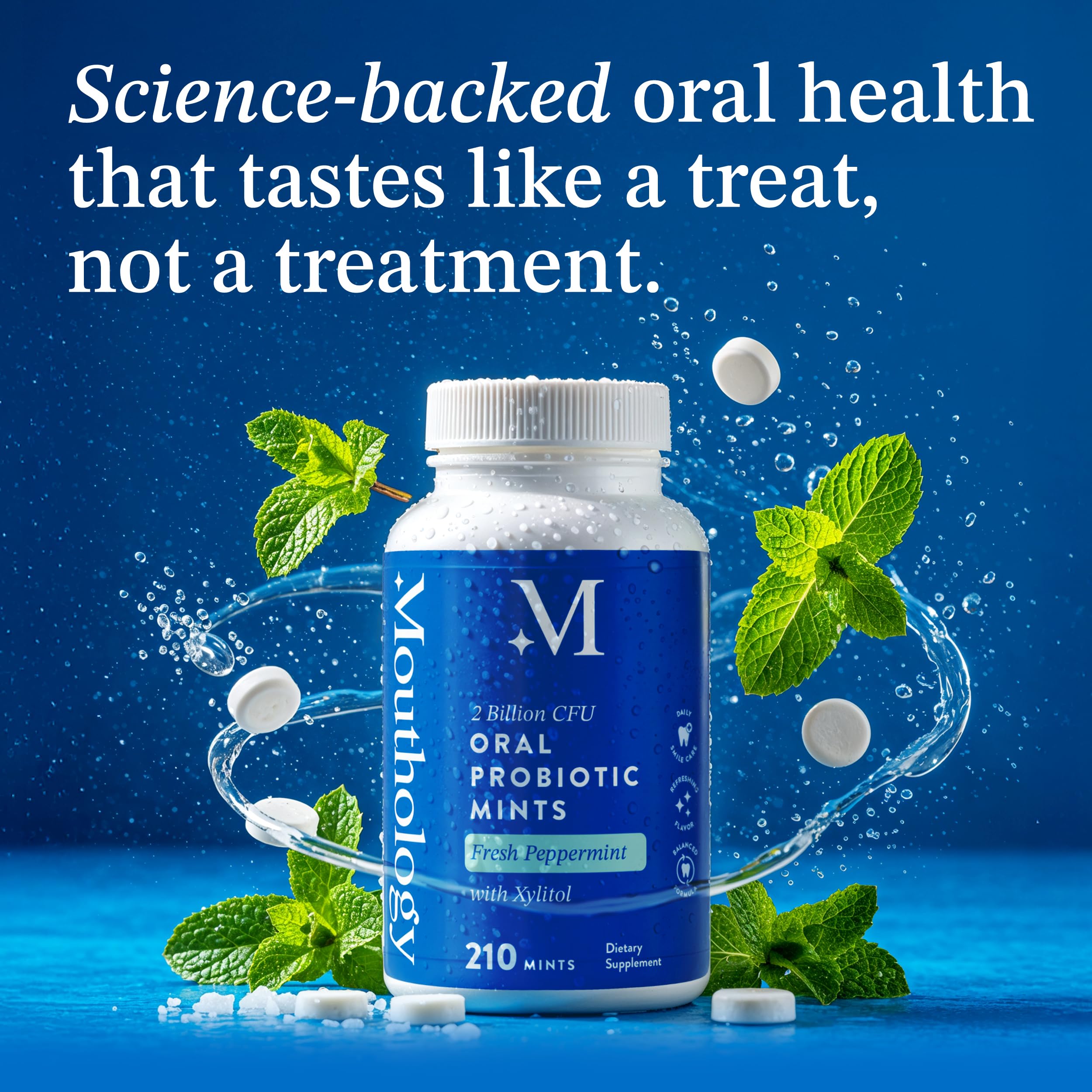 Mouthology label xylitol communicates enamel-friendly sweetness and gum health support.