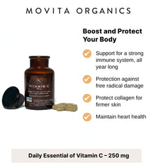 Movita glass bottle on kitchen counter for easy daily supplementation.