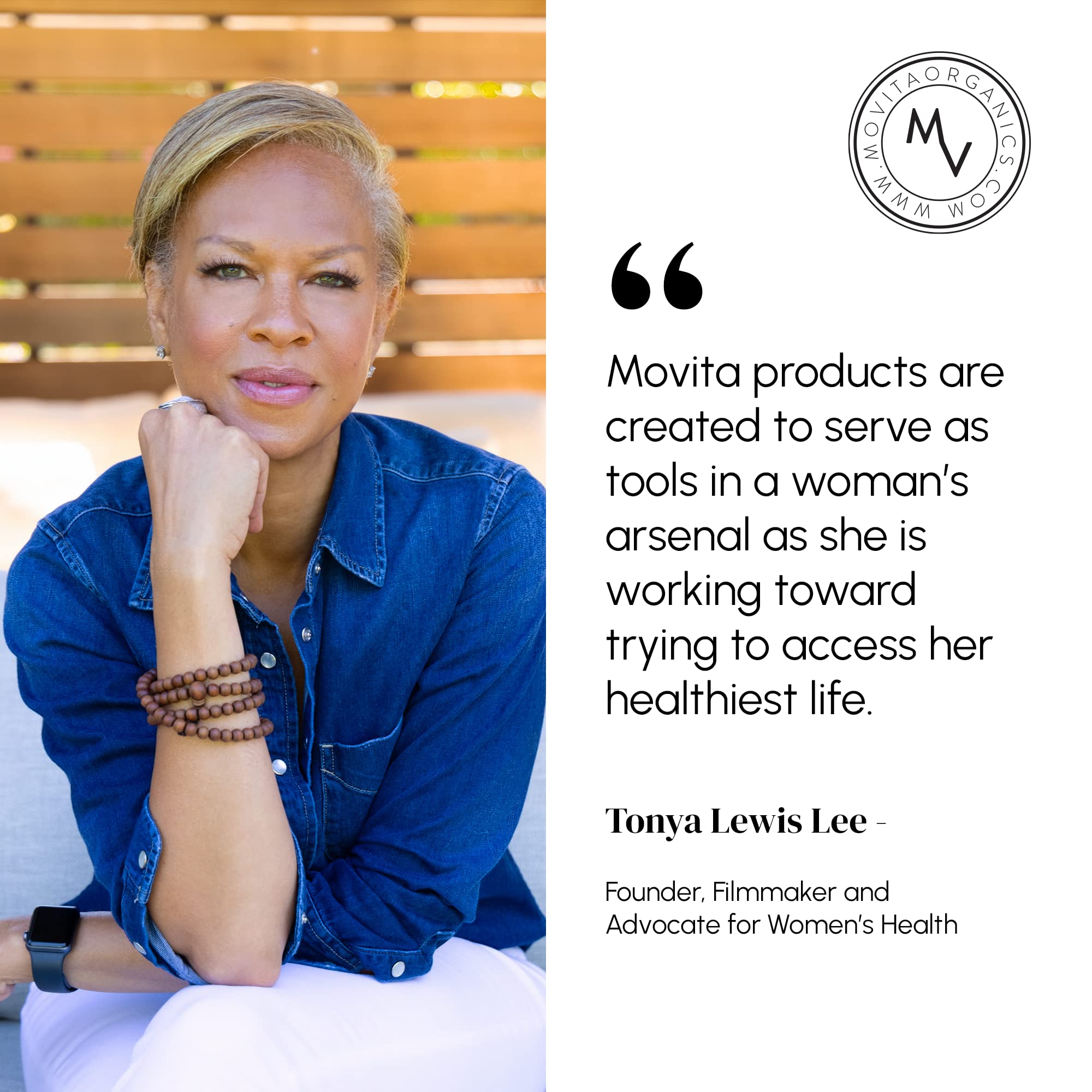Movita label detail shows organic certifications and clean ingredients.