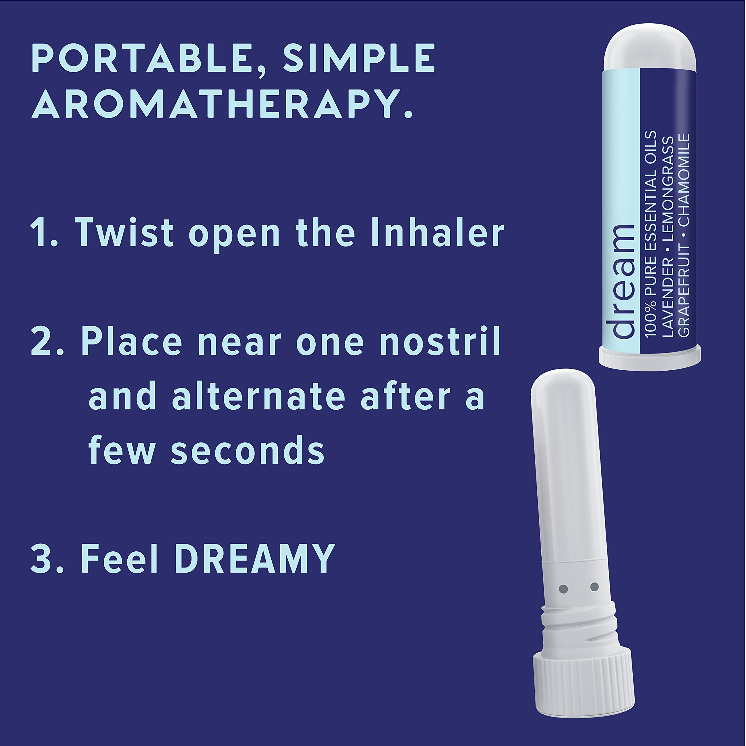 MOXE Dream nasal inhaler demonstrates simple one-nostril inhalation technique.